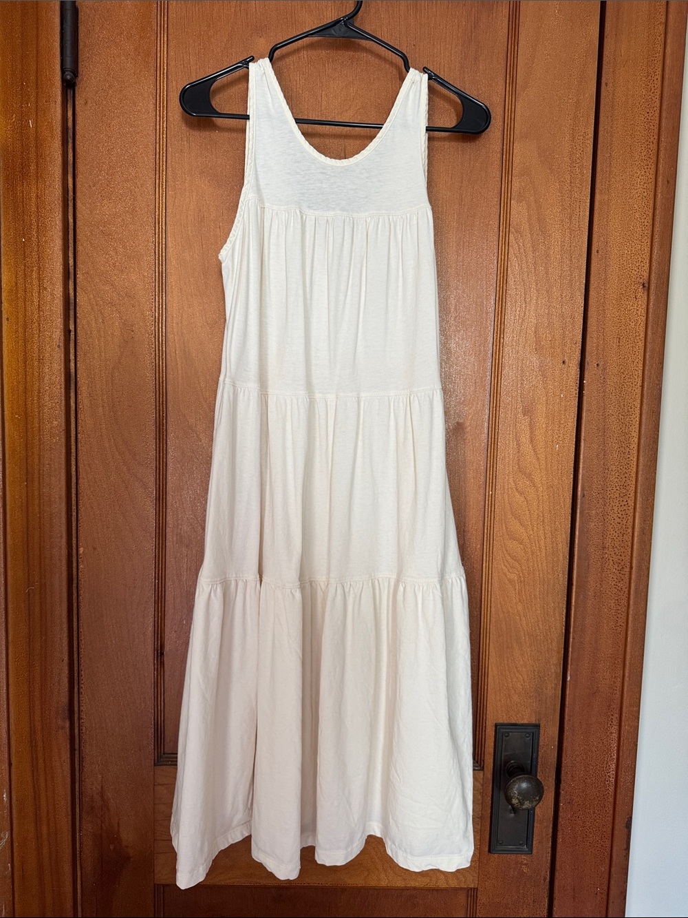 Everlane Cream Sleeveless Tiered Maxi Dress